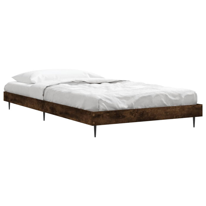 Bed Frame without Mattress Smoked Oak 90x200 cm Engineered Wood