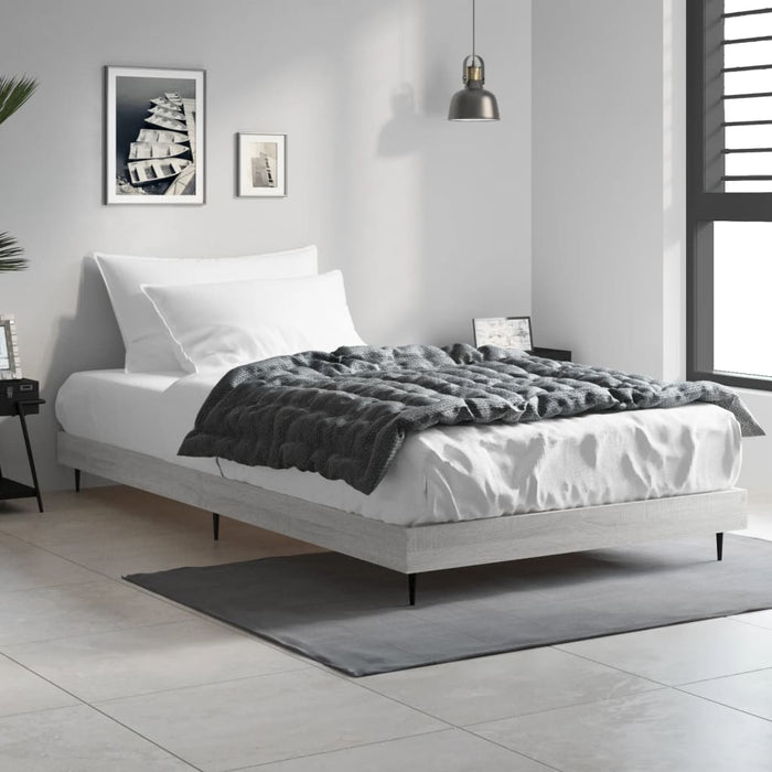 Bed Frame without Mattress Grey Sonoma 90x200 cm Engineered Wood