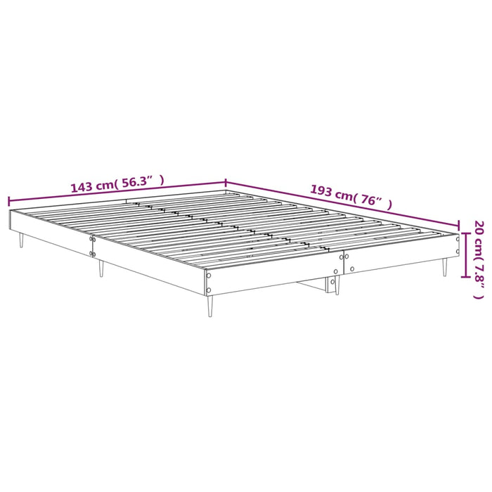 Bed Frame without Mattress Black 140x190 cm Engineered Wood