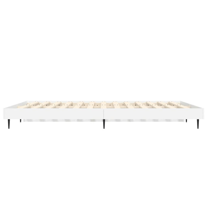 Bed Frame without Mattress High Gloss White 140x190 cm