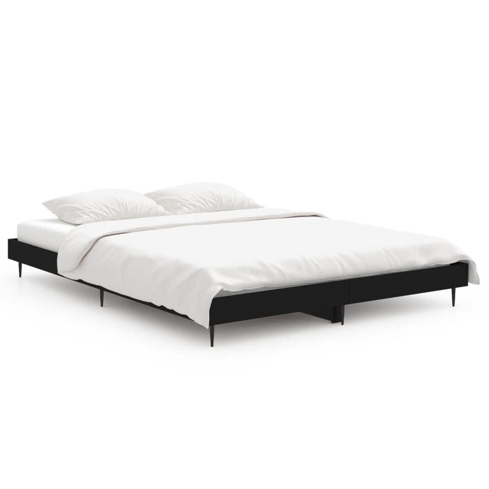 Bed Frame without Mattress Black 135x190 cm Double Engineered Wood