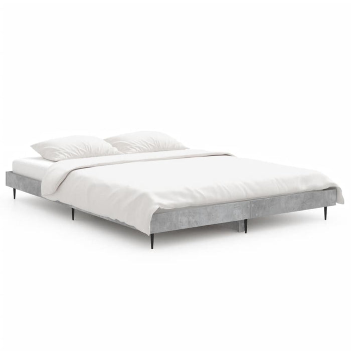 Bed Frame without Mattress Concrete Grey 135x190 cm Double