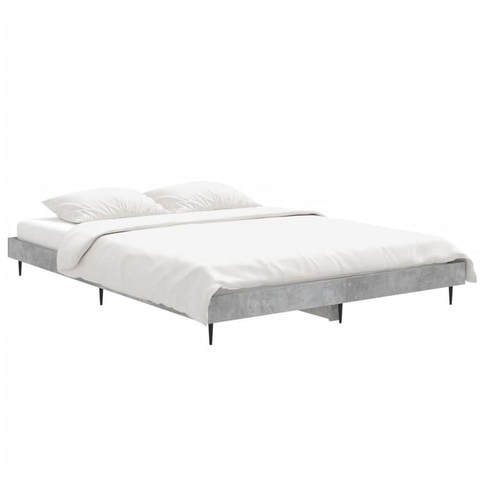 Bed Frame without Mattress Concrete Grey 135x190 cm Double