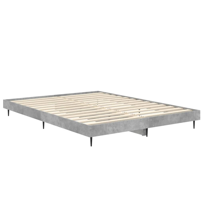 Bed Frame without Mattress Concrete Grey 135x190 cm Double