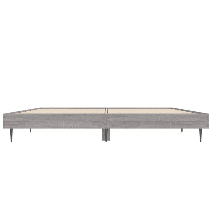 Bed Frame without Mattress Grey Sonoma 135x190 cm Double Engineered Wood