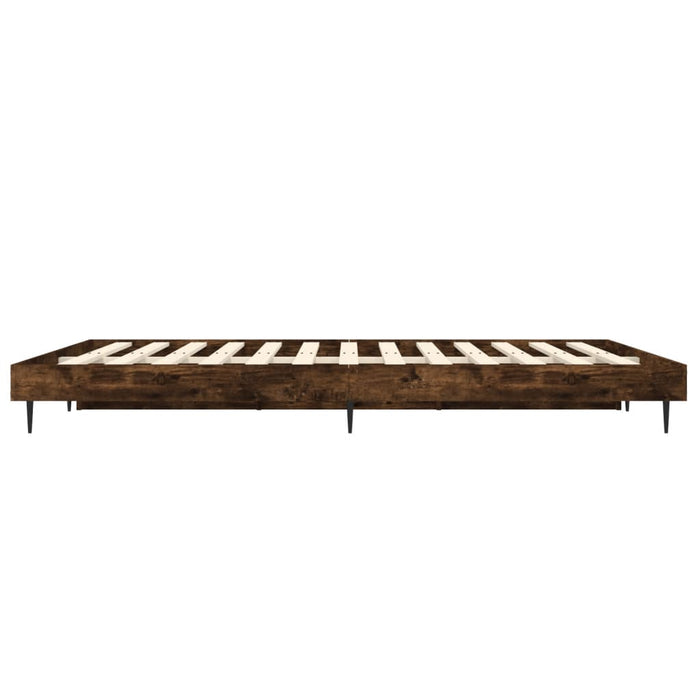 Bed Frame without Mattress Smoked Oak 120x190 cm Small Double Engineered Wood