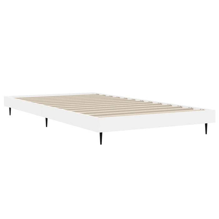 Bed Frame without Mattress White 90x190 cm Single Engineered Wood