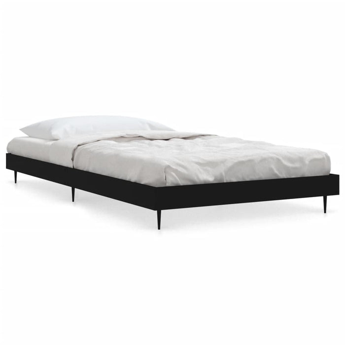 Bed Frame without Mattress Black 90x190 cm Single Engineered Wood