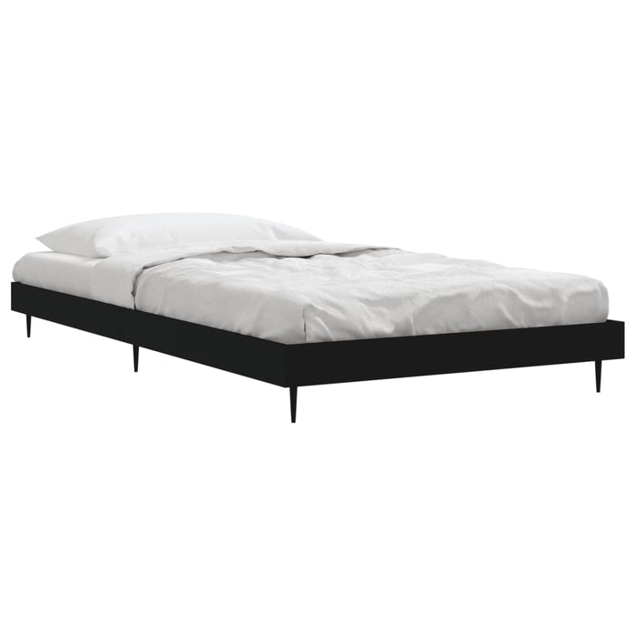 Bed Frame without Mattress Black 90x190 cm Single Engineered Wood