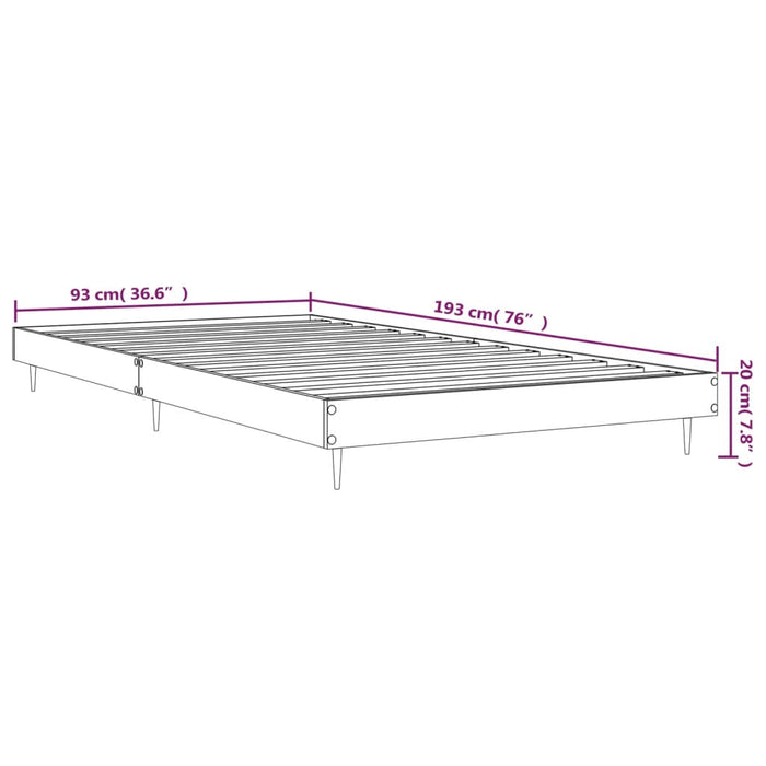 Bed Frame without Mattress Concrete Grey 90x190 cm Single