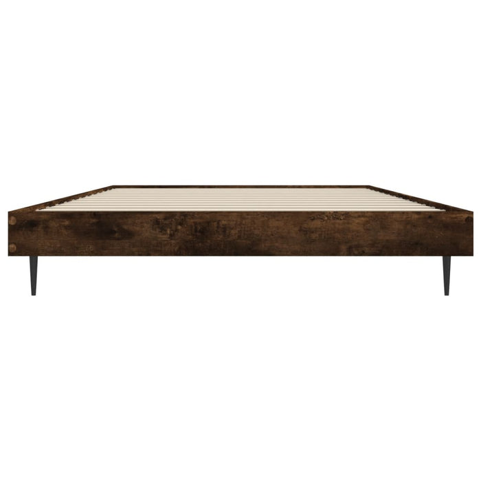 Bed Frame without Mattress Smoked Oak 90x190 cm Single Engineered Wood