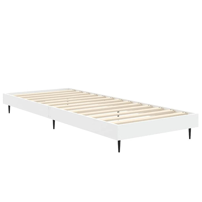 Bed Frame without Mattress White 75x190 cm Small Single Engineered Wood