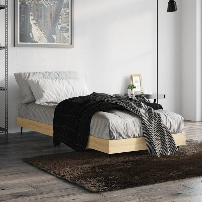 Bed Frame without Mattress Sonoma Oak 75x190 cm Small Single Engineered Wood