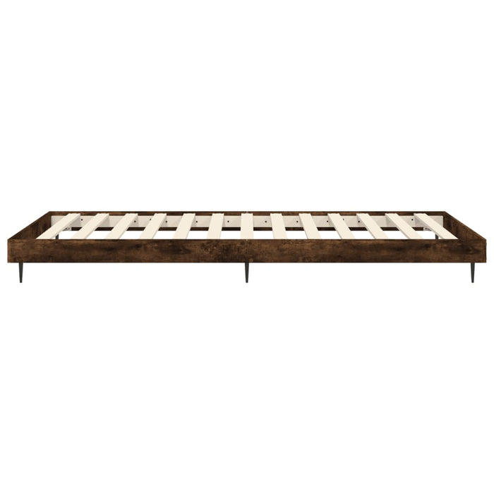 Bed Frame without Mattress Smoked Oak 75x190 cm Small Single Engineered Wood