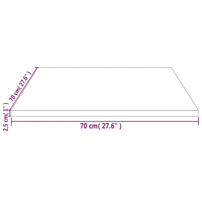 Столешница 70x70x2,5 см из массива сосны, квадратная