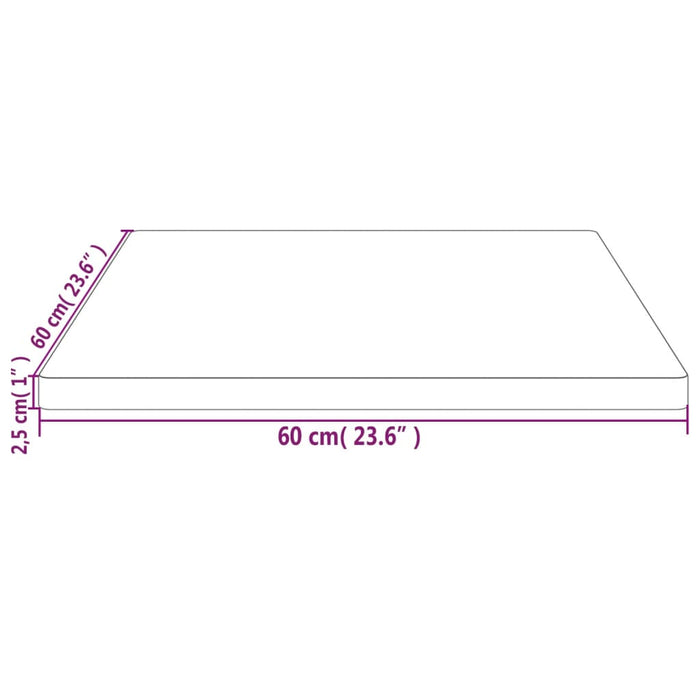 Столешница белая 60x60x2,5 см Массив дерева Сосна квадратная