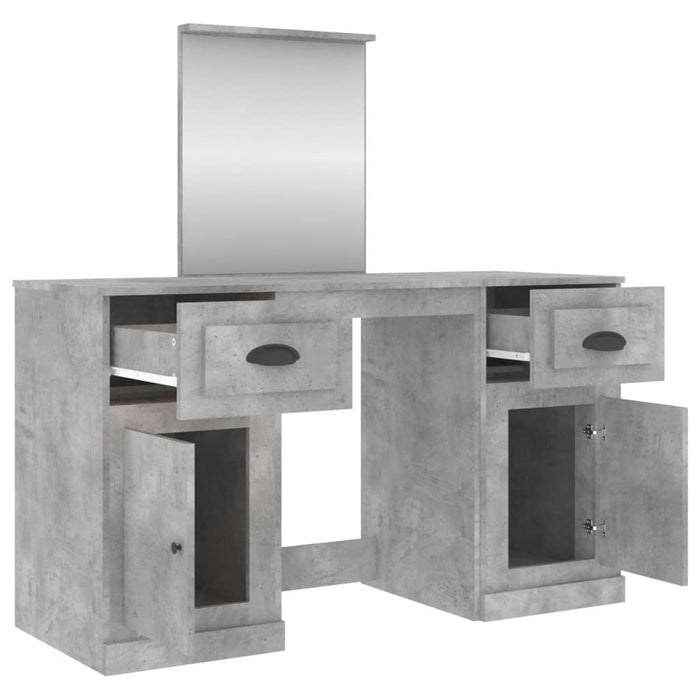 Dressing Table with Mirror Concrete Grey 130x50x132.5 cm