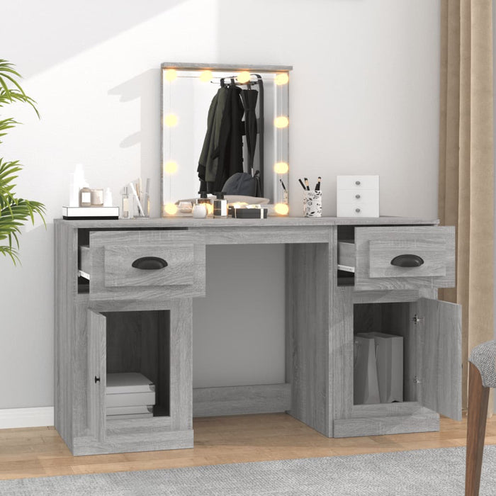 Dressing Table with LED Grey Sonoma 130x50x132.5 cm