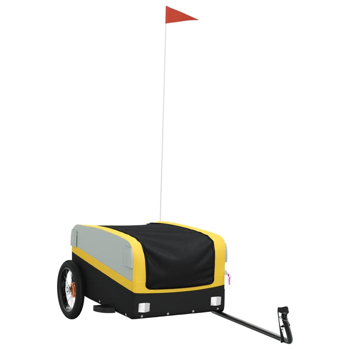 Bike Trailer Black and Yellow 30 kg Iron