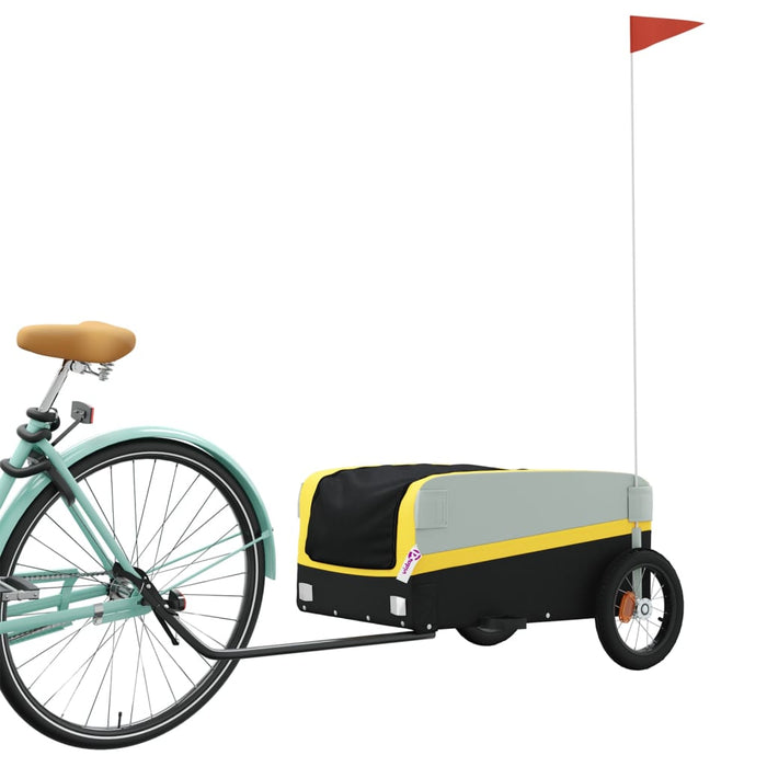 Bike Trailer Black and Yellow 30 kg Iron