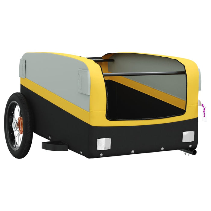 Bike Trailer Black and Yellow 30 kg Iron