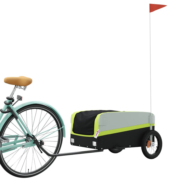 Bike Trailer Black and Green 30 kg Iron