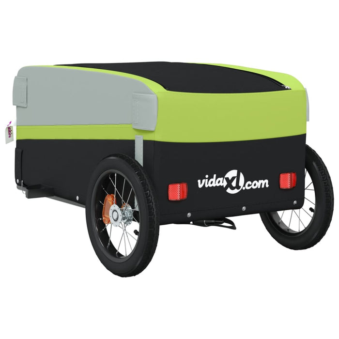 Bike Trailer Black and Green 30 kg Iron