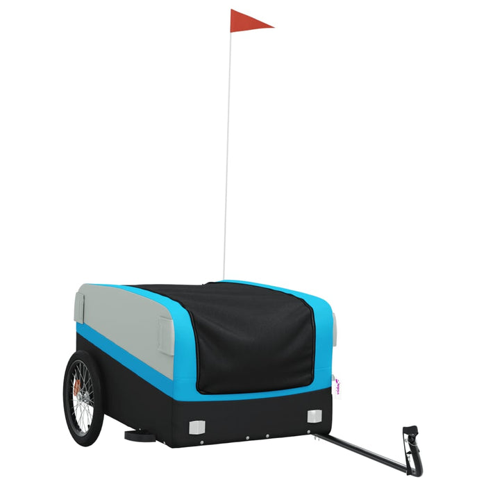 Bike Trailer Black and Blue 45 kg Iron