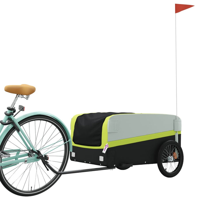 Bike Trailer Black and Green 45 kg Iron