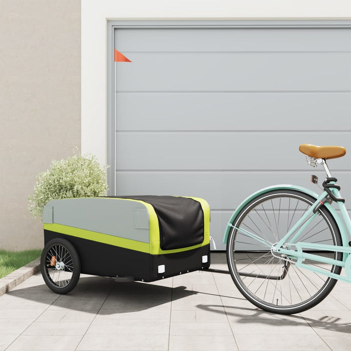 Bike Trailer Black and Green 45 kg Iron