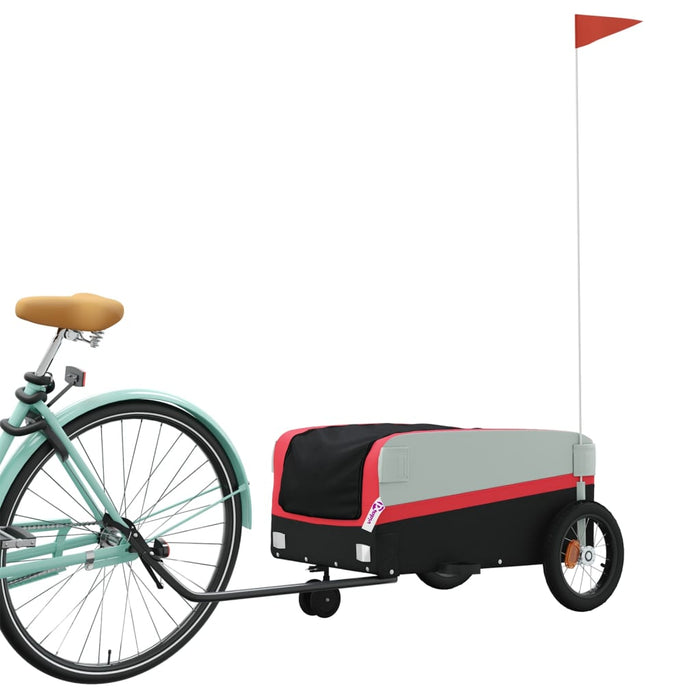 Bike Trailer Black and Red 30 kg Iron