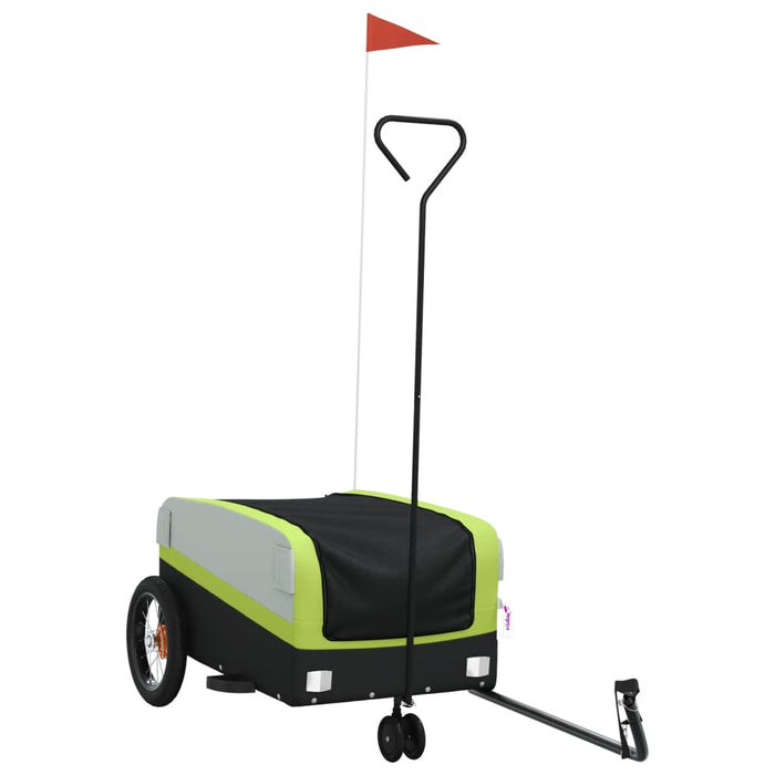 Bike Trailer Black and Green 30 kg Iron