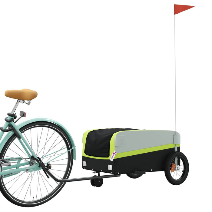 Bike Trailer Black and Green 30 kg Iron