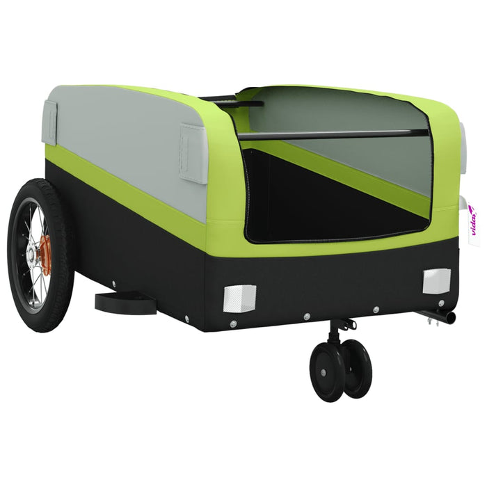 Bike Trailer Black and Green 30 kg Iron