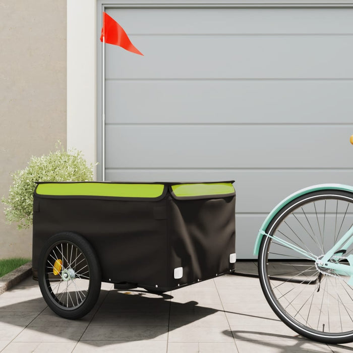 Bike Trailer Black and Green 45 kg Iron