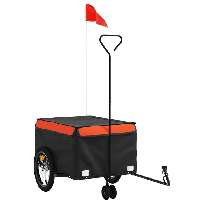 Bike Trailer Black and Orange 45 kg Iron