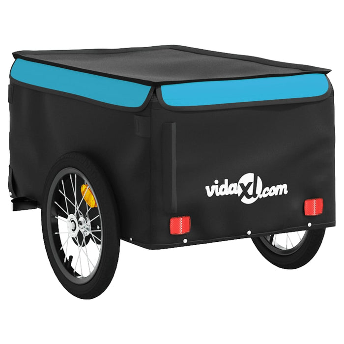 Bike Trailer Black and Blue 45 kg Iron