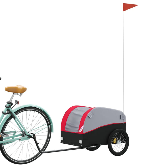 Bike Trailer Black and Red 30 kg Iron