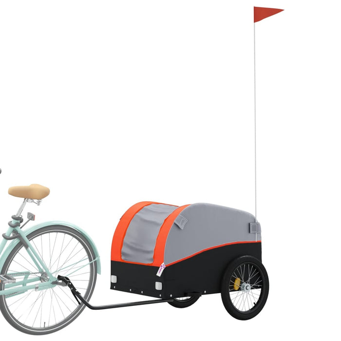 Bike Trailer Black and Orange 45 kg Iron