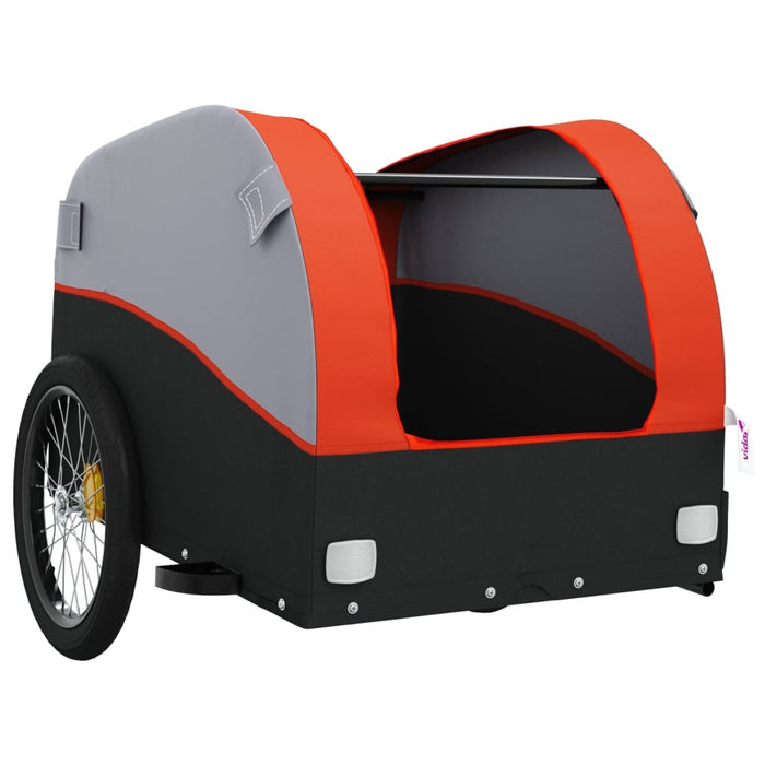 Bike Trailer Black and Orange 45 kg Iron