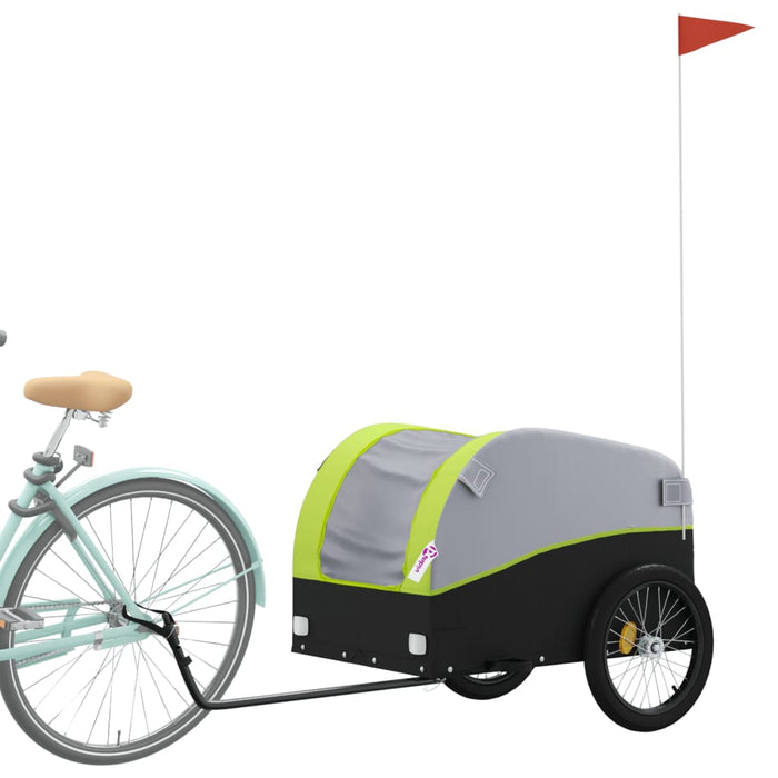 Bike Trailer Black and Green 45 kg Iron