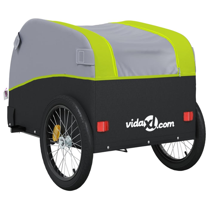 Bike Trailer Black and Green 30 kg Iron