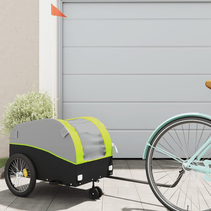 Bike Trailer Black and Green 30 kg Iron