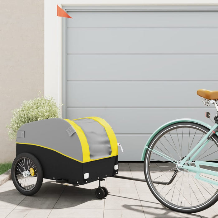 Bike Trailer Black and Yellow 45 kg Iron