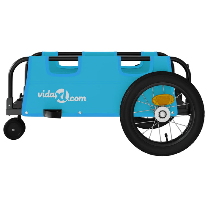 Bike Trailer Blue Oxford Fabric and Iron