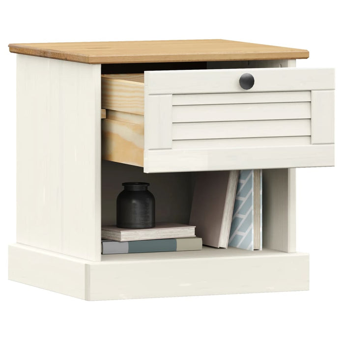 Bedside Cabinet VIGO White 42x35x42 cm Solid Wood Pine