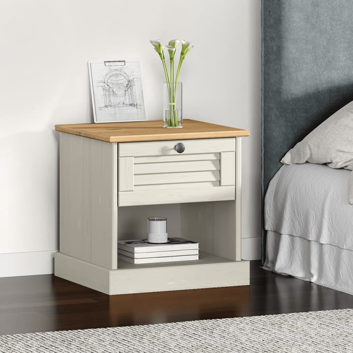 Bedside Cabinet VIGO White 42x35x42 cm Solid Wood Pine