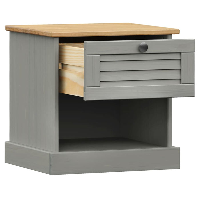 Bedside Cabinet VIGO Grey 42x35x42 cm Solid Wood Pine