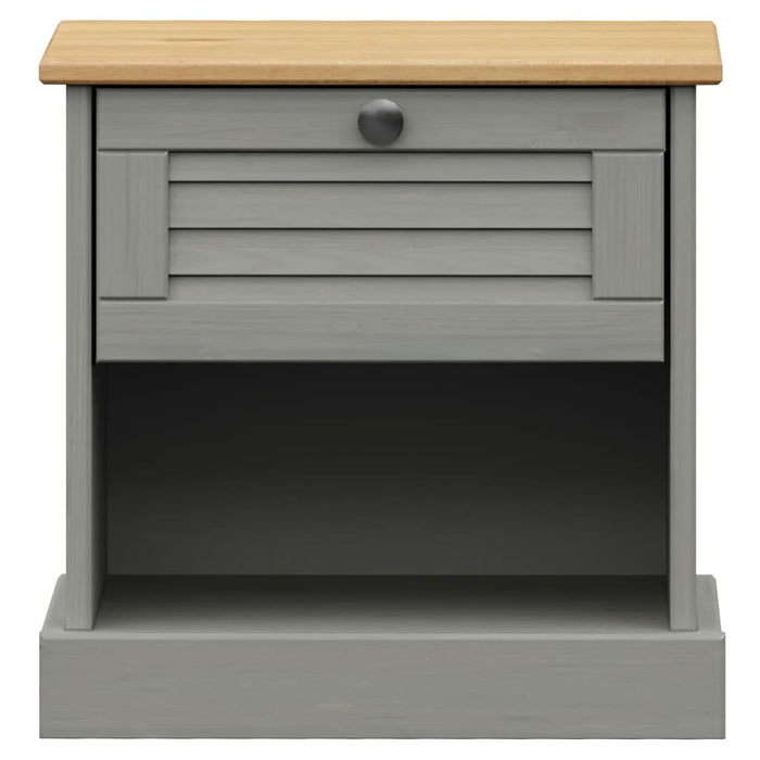 Bedside Cabinet VIGO Grey 42x35x42 cm Solid Wood Pine