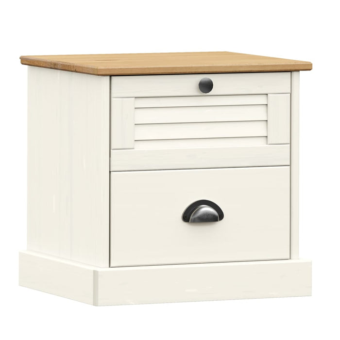 Bedside Cabinet VIGO White 42x35x42 cm Solid Wood Pine